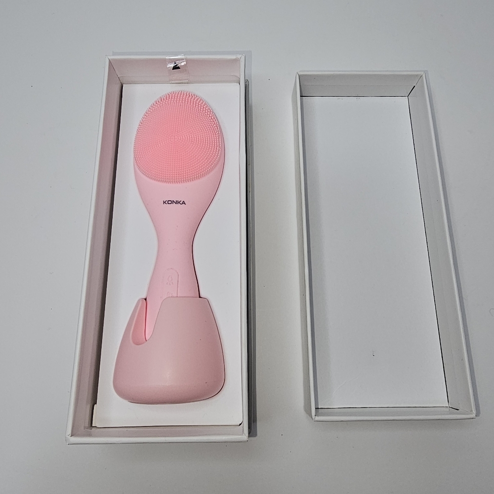 NEW Konka Silicone Cleansing Instrument Pink Red Light